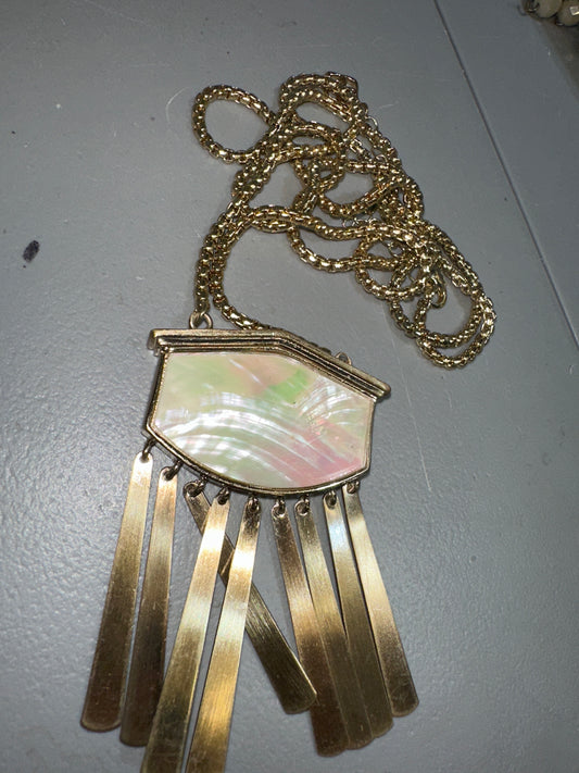 White Mother of Pearl long necklace
