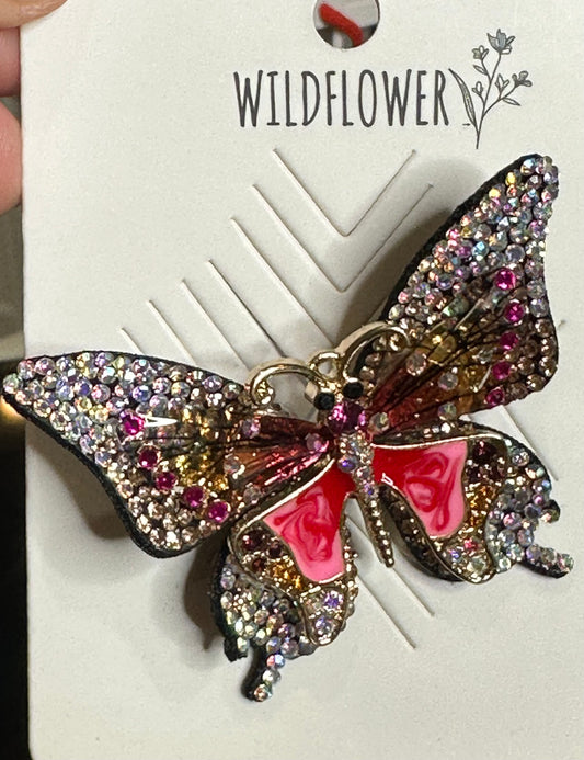 Pink Gold Butterfly Pin