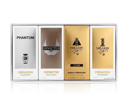 Rabanne Men’s Mini Fragrance Collection – 4 Piece Designer Gift Set