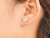 Elegant And Simple Round Zirconia Stud Earrings