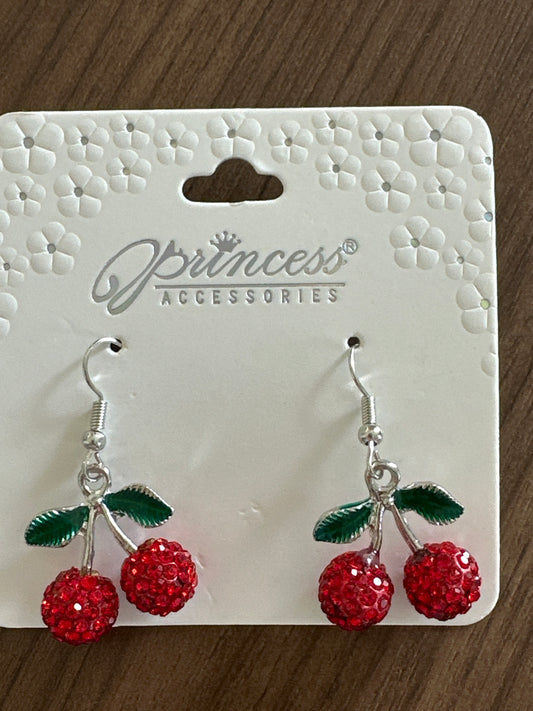 Princess Accessories Cherry 🍒 Silver earrings