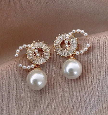 C Pearl Earrings