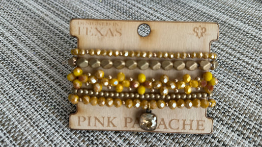 5 pc set Yellow an gold Stack (Austrian Crystals)