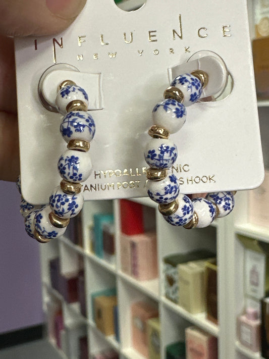 Rose blue  earrings