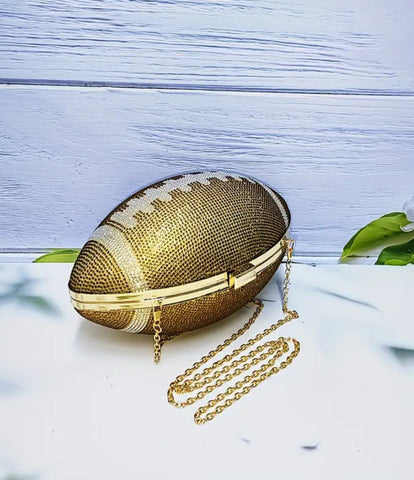 Rhinestone Bling Football Clutch