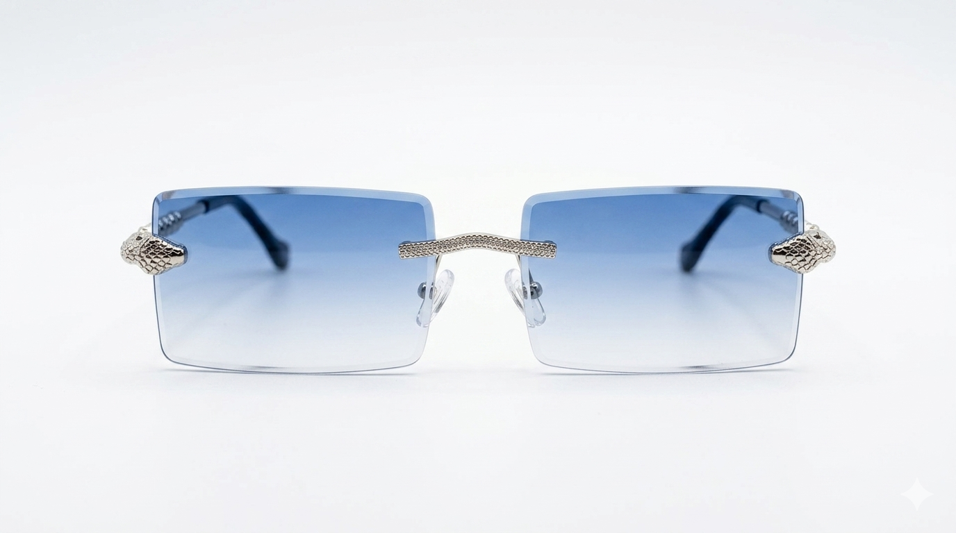 Carter Rimless Sunglasses – UV400 Protection Silver Frame