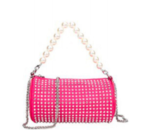 9037  Bling bag with exchangeable pearl handle