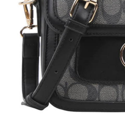 2in1 Oval Pattern Print Handle Satchel Wallet Set FT-9100W