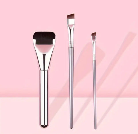 Silver 3pcs/Makeup Brushes Set