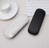 Sparkly Rhinestone Eyeglass Case Cute Handmade Hard Shell Glasses Box for Women