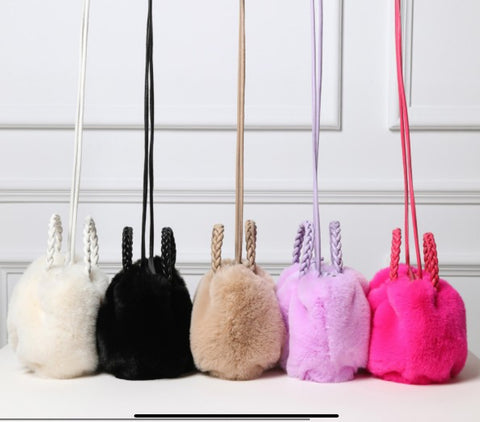 Cross Shoulder Bags for Women Prom Purse Winter Plush Handbag Wallet Plush Bag Miss One Shoulder