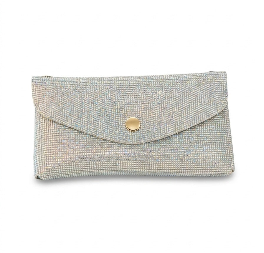 2 in 1 wallet and clutch with crystals
