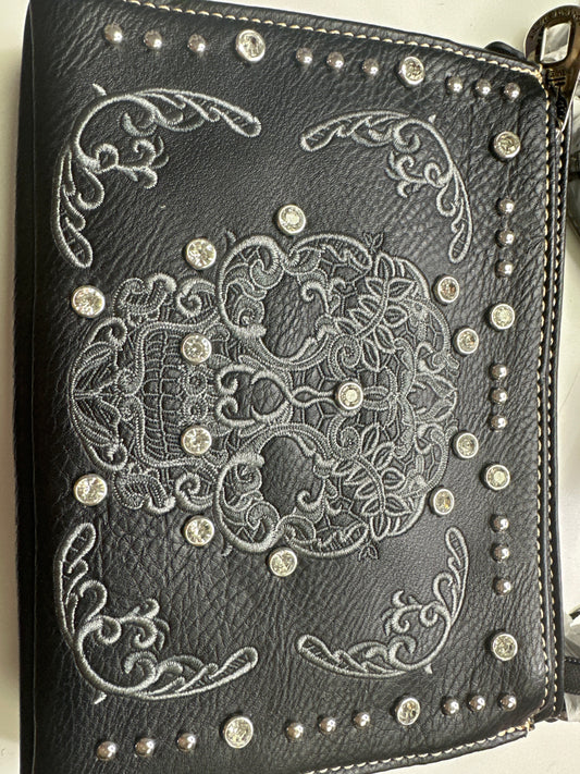 Black skull crossbody