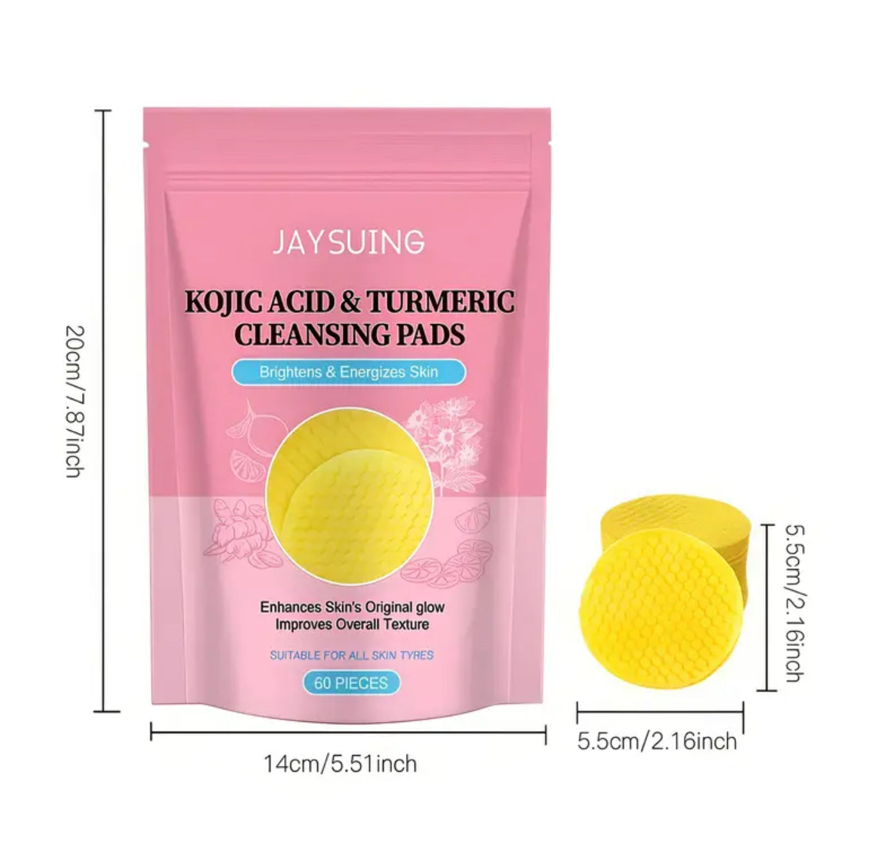 JAYSUING Turmeric & Kojic Acid Facial Cleansing Pads