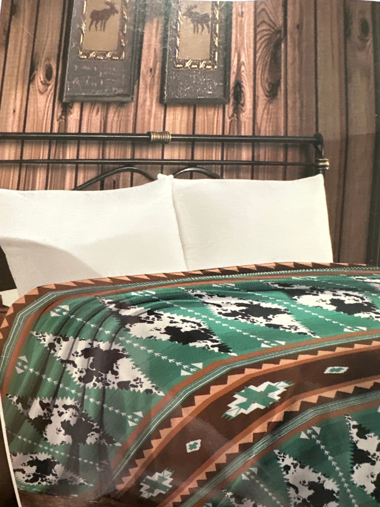 THIN THROW BLANKET - tiffany green COWPRINT