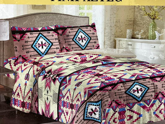 Pink Aztec Borrego 3PC BEDSPREAD - King