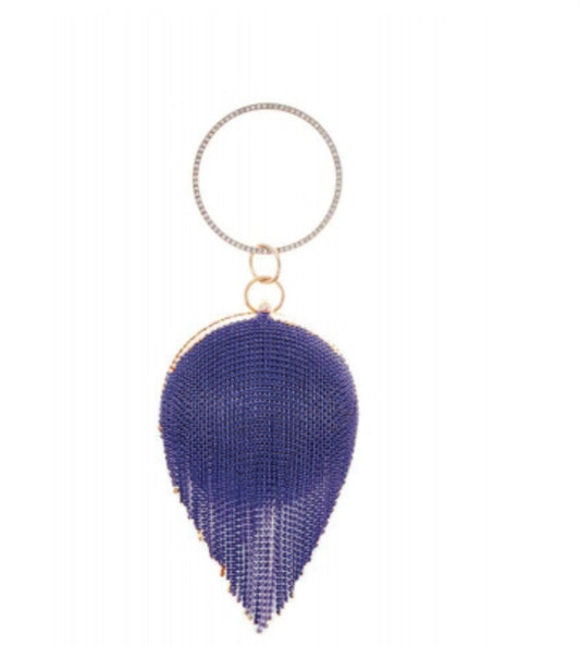 Rhinestone Statement Ball Pendant Clutch 6467