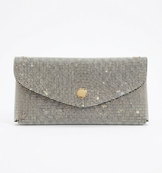 2 in 1 wallet and clutch with crystals