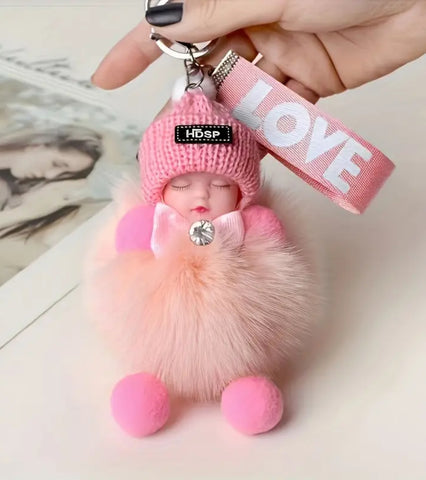 Sleepy Ruby Doll Key Chain