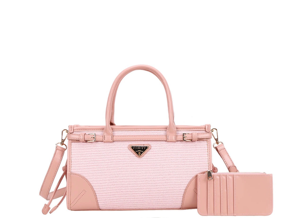 2in1 Woven Satchel Bag With Wallet CB-1187K
