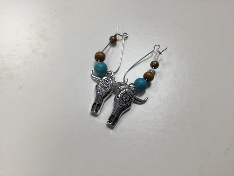 Silver longhorn earrings