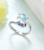 Sea Turtle Wave Open Ring