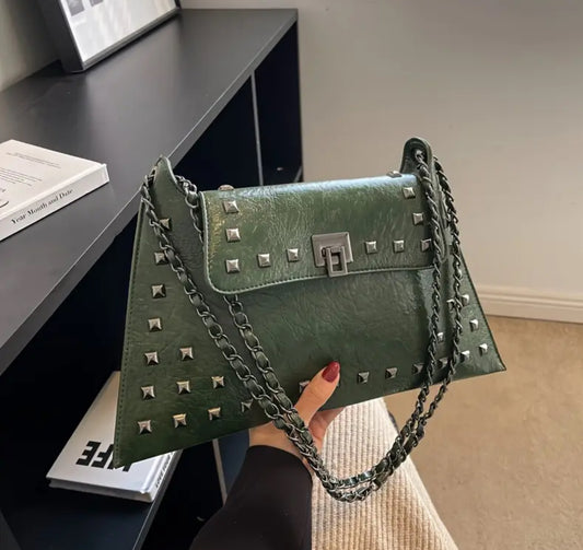 Retro Studded Shoulder Bag