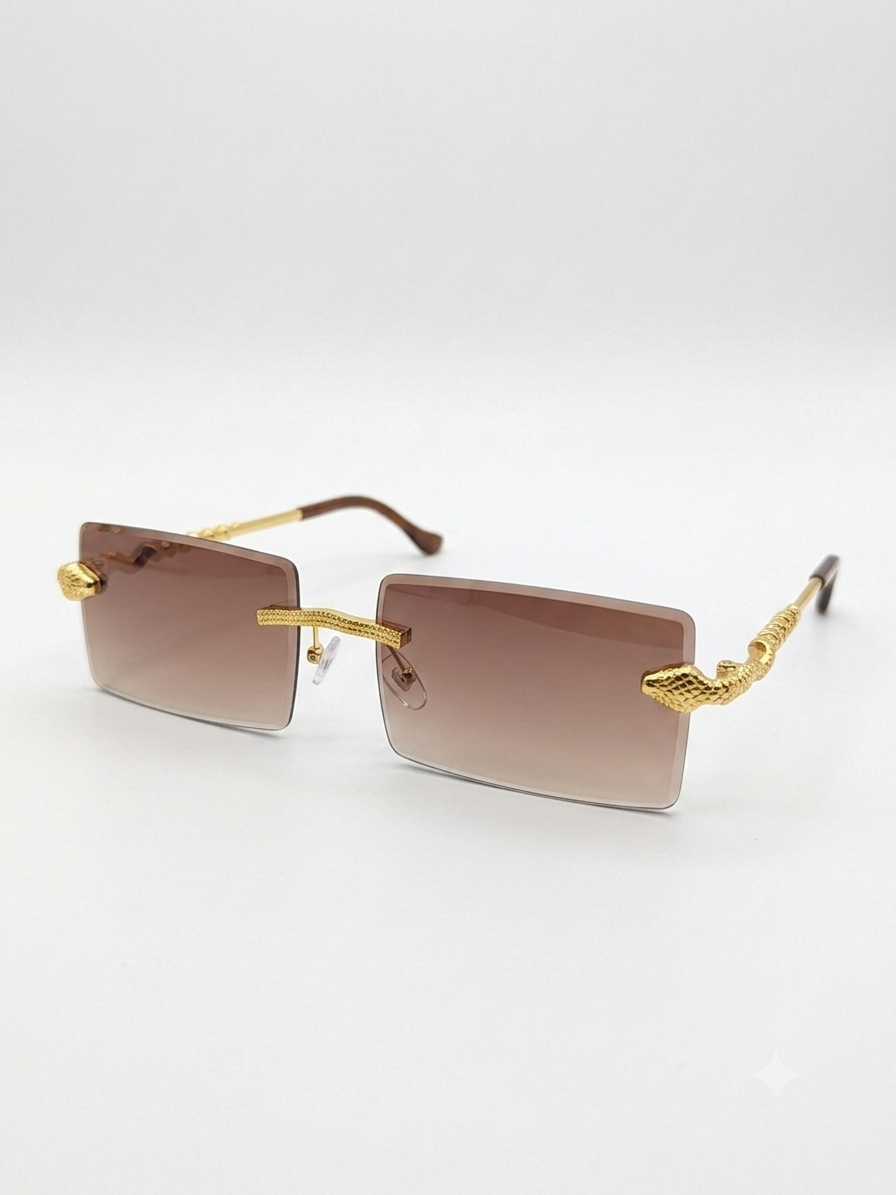 Carter Rimless Sunglasses – UV400 Protection Gold Frame