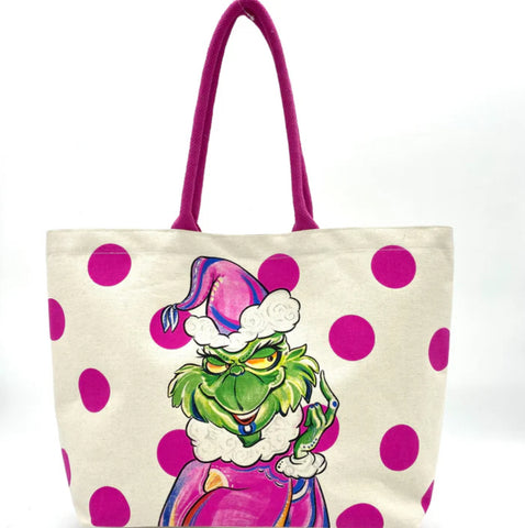 PINK "GREEN MONSTER" TOTEBAG