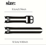 Chic Black & White Striped Silicone Watch Strap