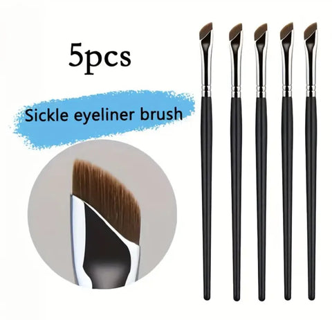 5pcs Brush Knife Edge Makeup Brush Liquid Eyeliner Brush Ultra Thin Fine Oblique Angle Flat Head Eyebrow Brush