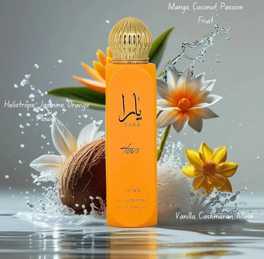 Yara Tous All Over Spray 150ml (5.07 oz) by Lattafa | A Tropical Hug in a Bottle