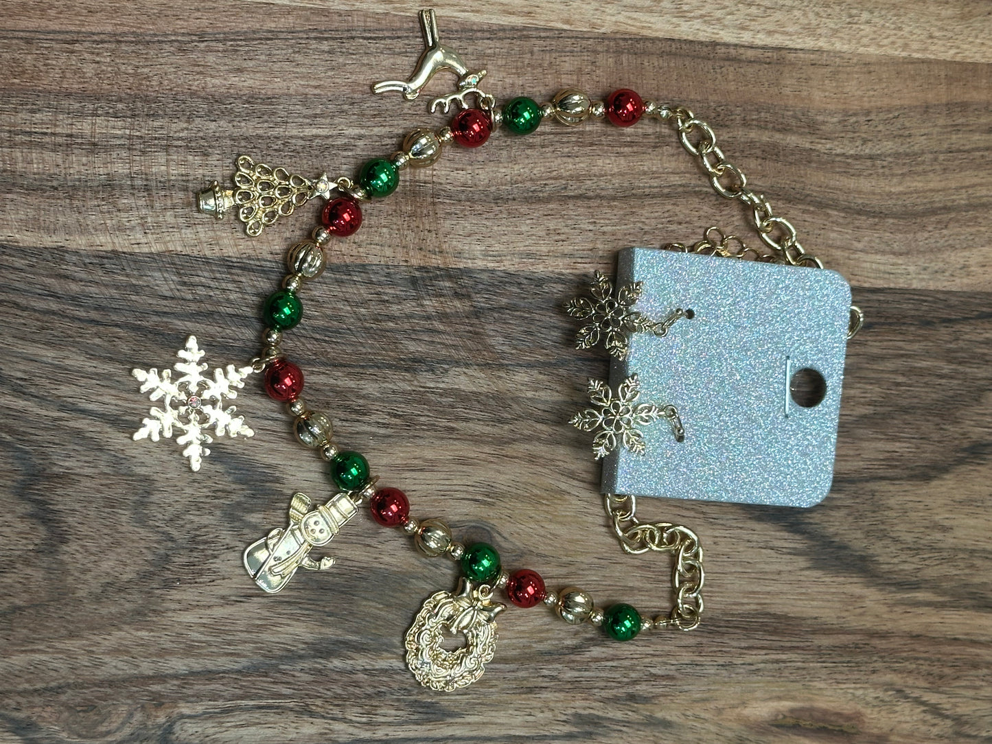 Gold Snowflake Necklace with Earrings set