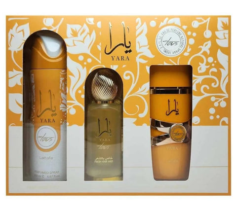 YARA TOUS 3 PCS GIFT SET WITH 100ML EDP + 200ML DEO + 50ML HAIRMIST