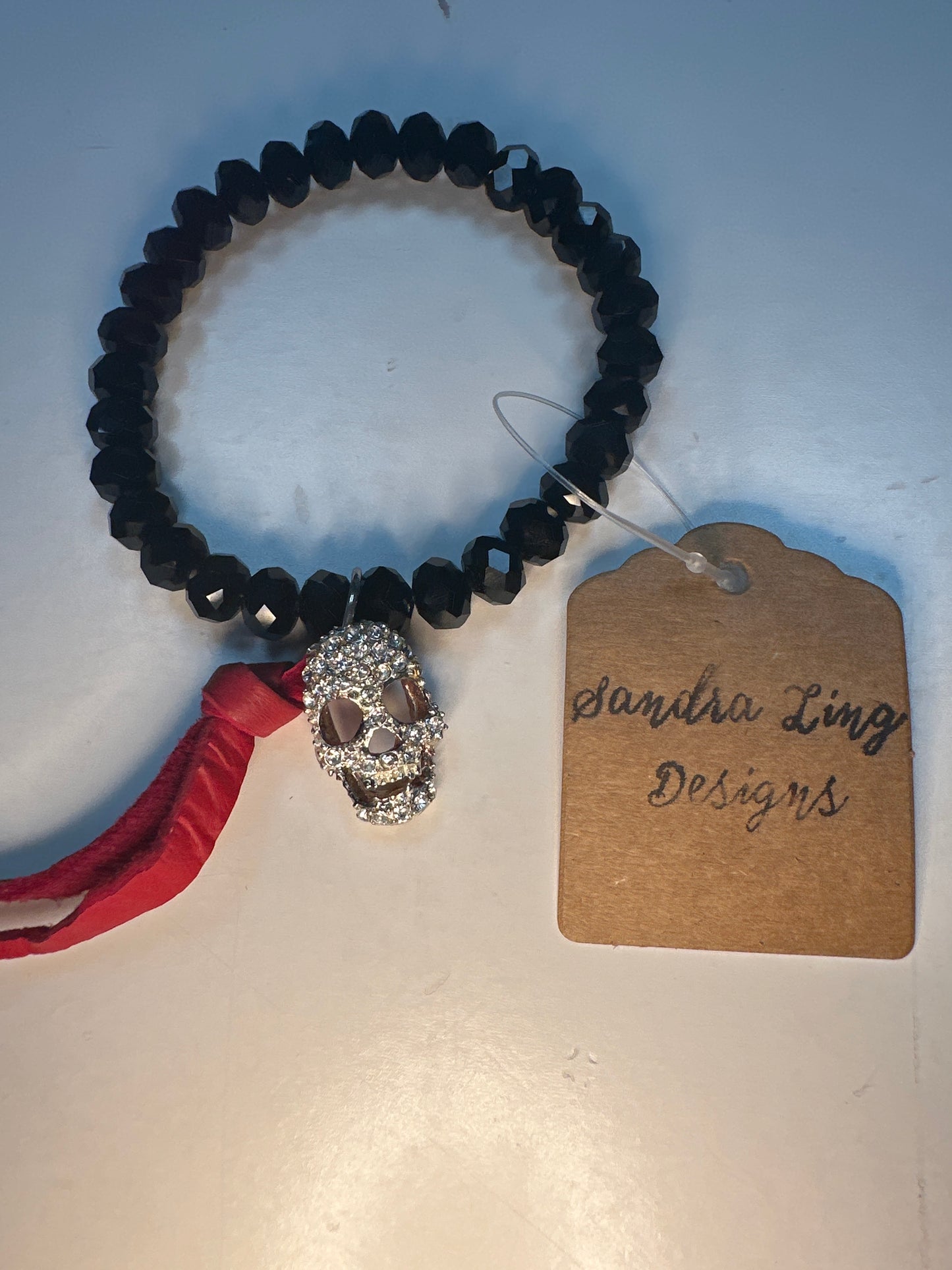 BLACK CRYSTAL SKULL BRACELET