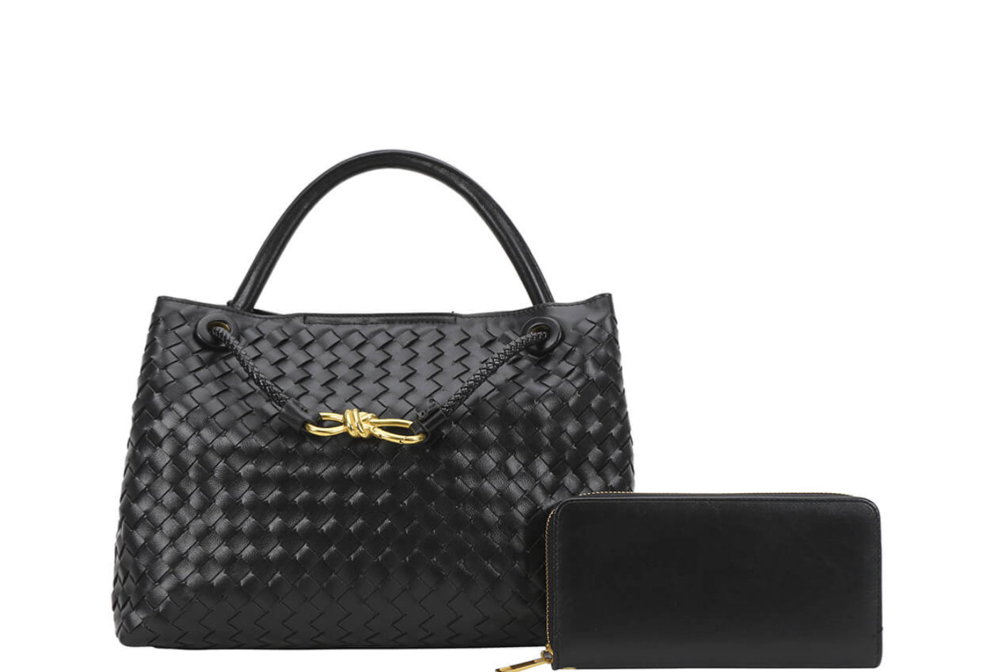 2in1 Woven Fashion Handle Satchel W Wallet BZ-1219W