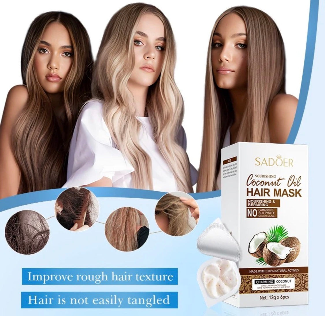 WSC SADOER Coconut Hair Mask 12g x 6pcs