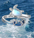 Sea Turtle Wave Open Ring