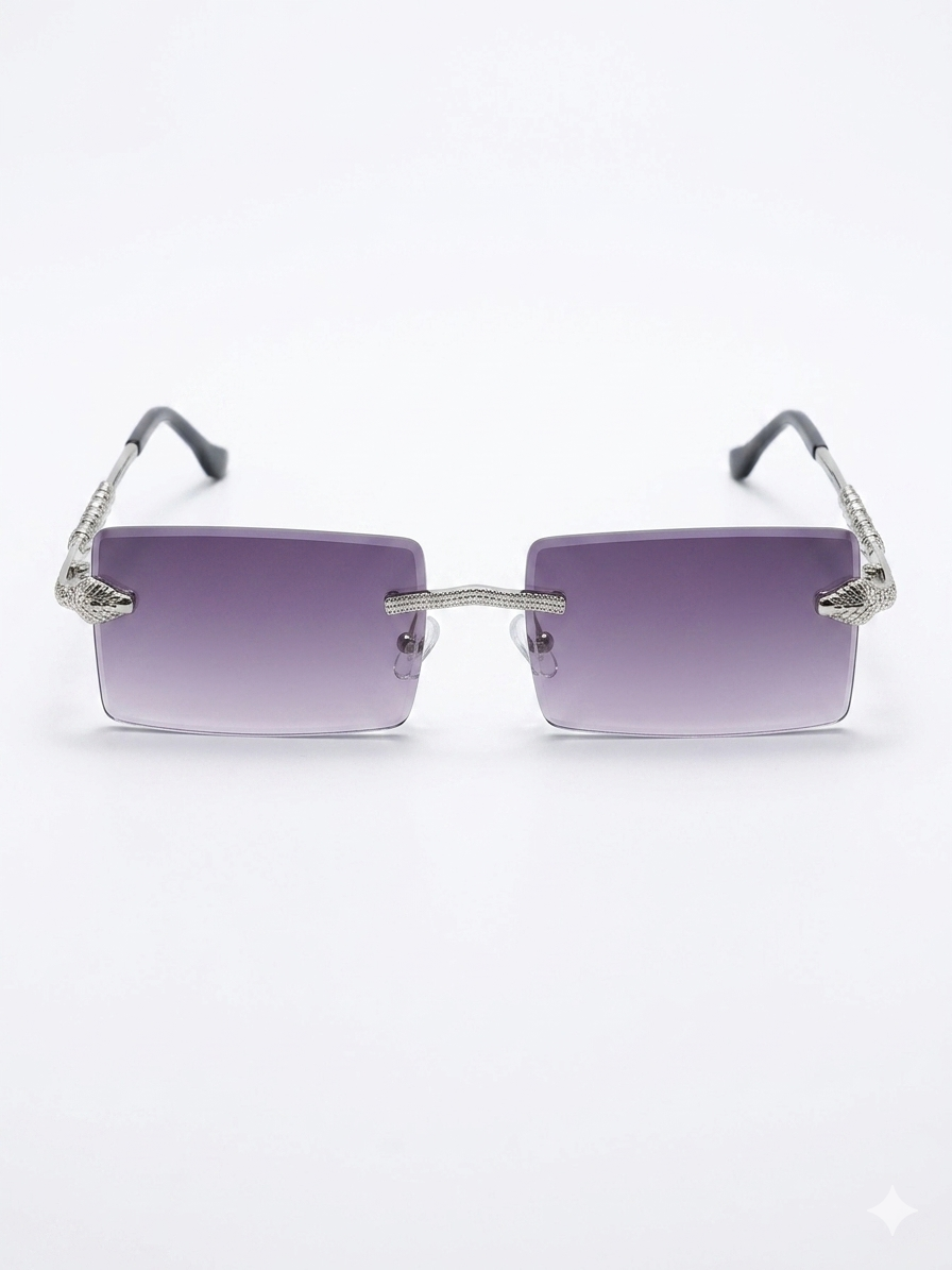 Carter Rimless Sunglasses – UV400 Protection Silver Frame