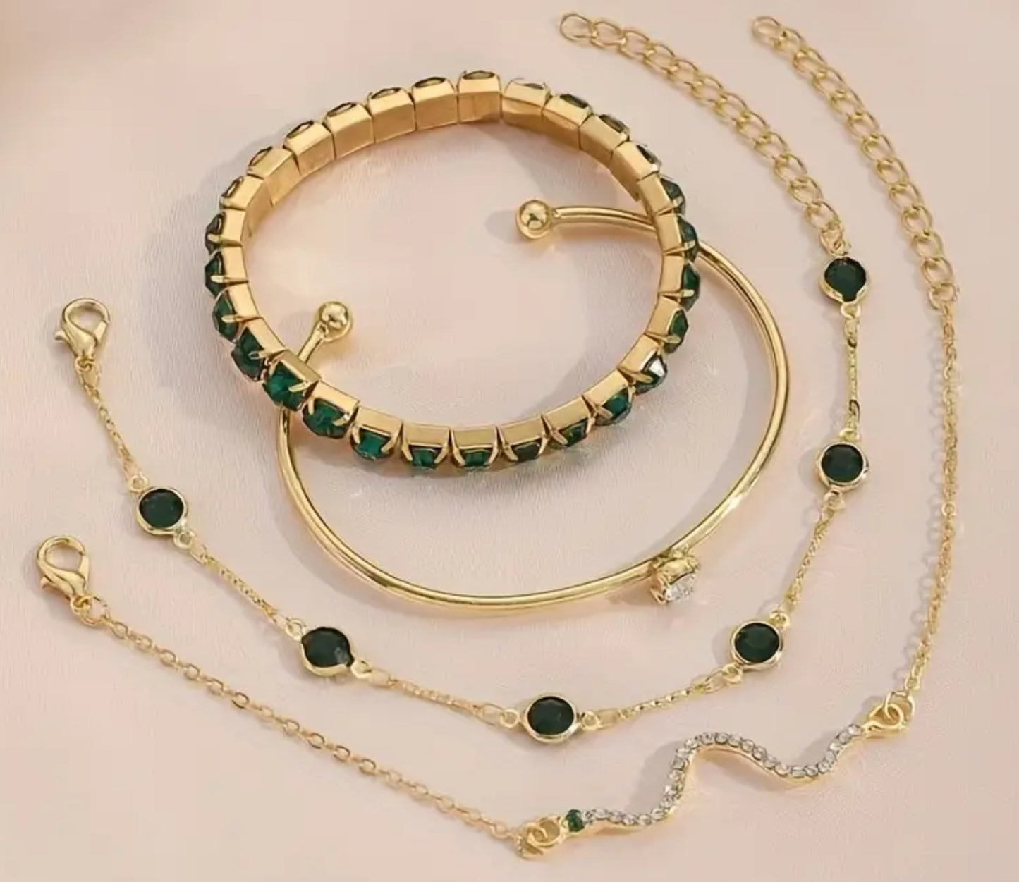 Green emerald bracelets