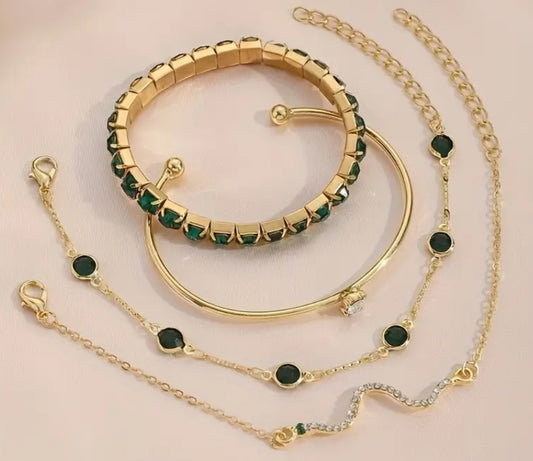 Green emerald bracelets
