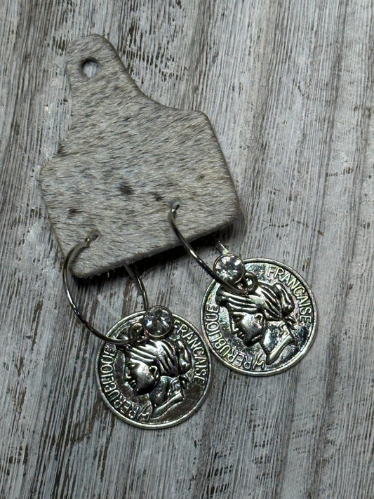 Silver Coin Earrings