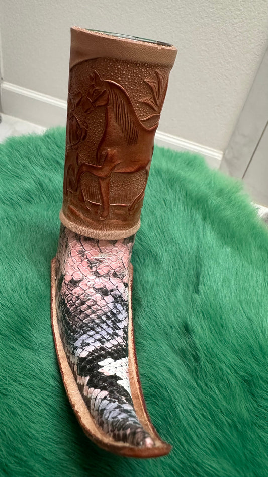 Longhorn Multicolor Pink shot glass boots