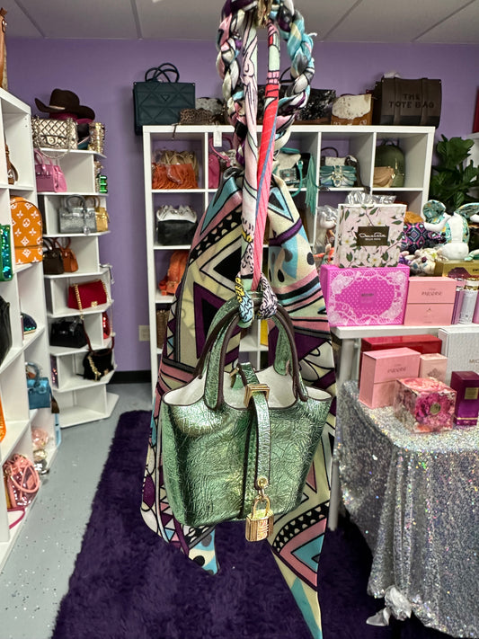 Metalic Green Bag Charm