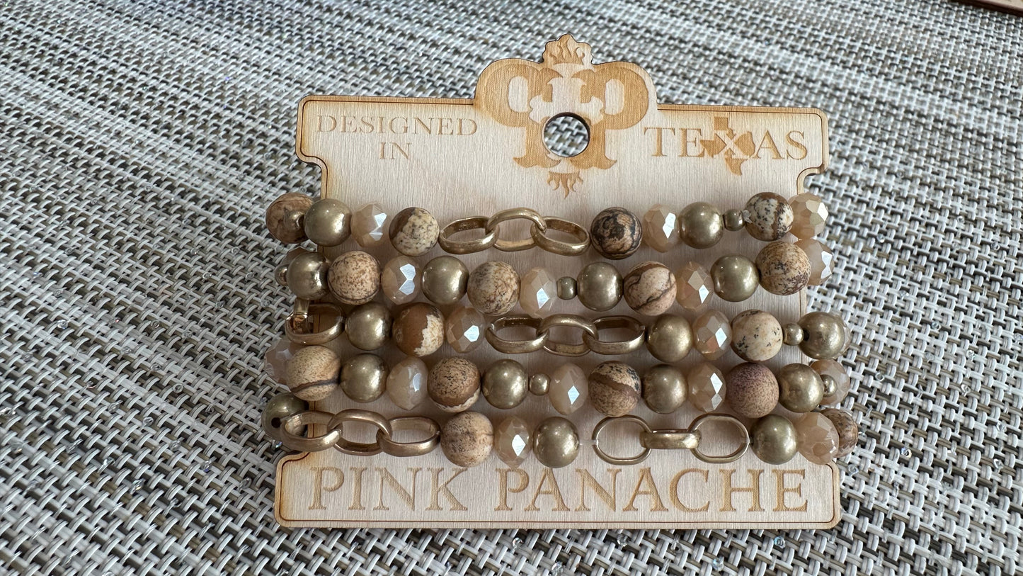 Honey Brown and Gold Stack (Austrian Crystals)