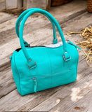 TURQUOISE SPEEDY COWHIDE CONCHOS