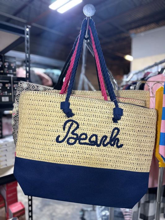 Wicker beach bag