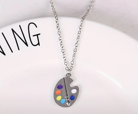 Charming Little Artist's Palette Pendant Necklace