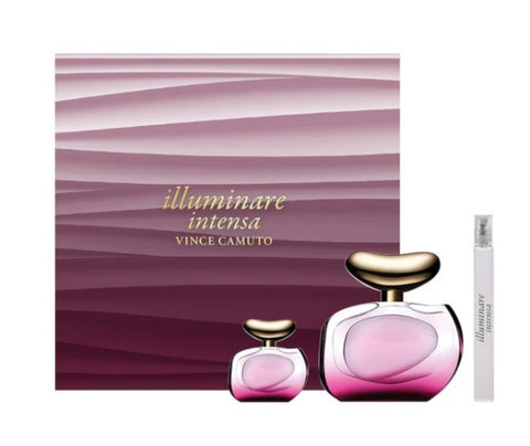 Vince Camuto Illuminare Intensa 3-Piece Gift Set – 3.4 oz EDP, 0.34 oz Travel Size EDP, 0.34 oz Purse Spray EDP