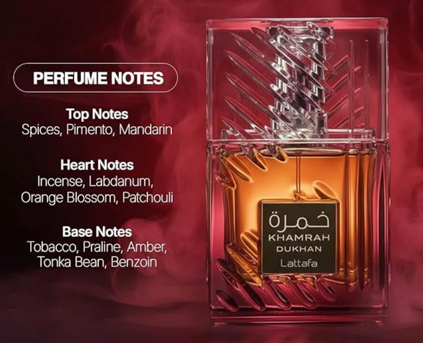 Lattafa Khamrah Dukhan for Unisex Eau de Parfum Spray, 3.4 Ounce / 100 ml